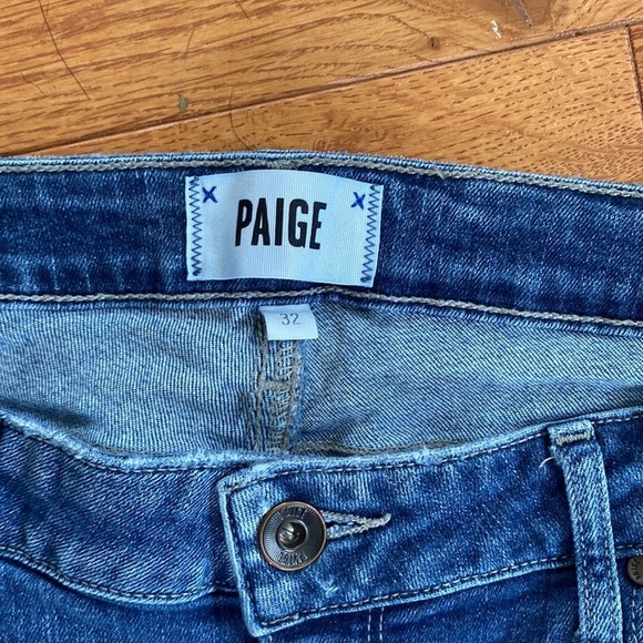 NWOT PAIGE VERDUGO ANKLE PETITE SZ32 W/RAW/CHEWED HEM SLIM LEG JEAN - Picture 9 of 16
